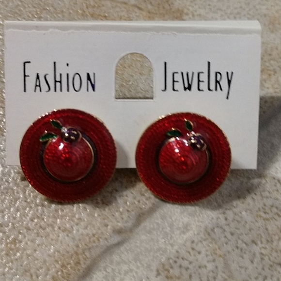 Jewelry - Red Hat Society Enamel Pierced Earrings Red Purple Fashion Jewelry